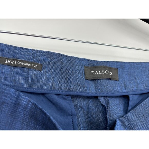 Talbots Chelsea Straight Leg Crop Pant Blue 18W - Picture 4 of 5